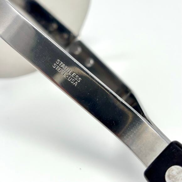 Vintage Stainless Steel Potato Masher Black Riveted Handle USA Made MCM - Picture 6 of 6